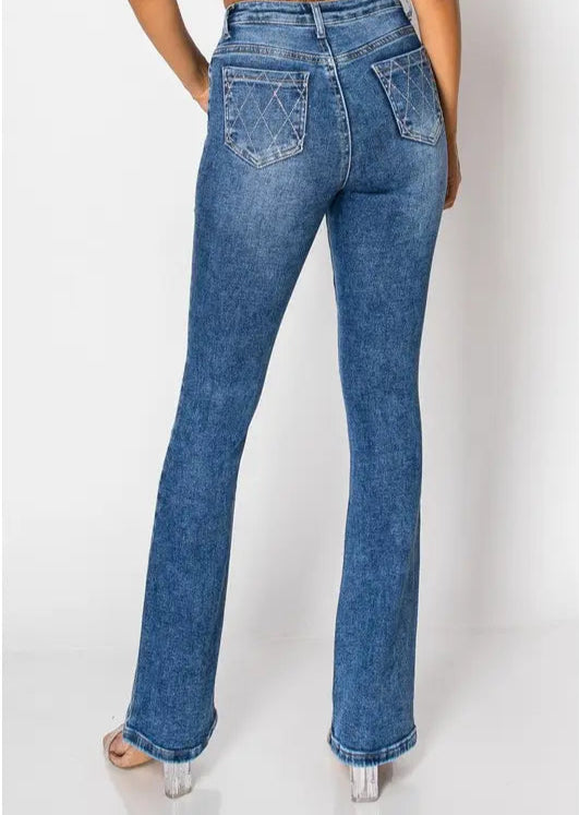 Dove Rhinestone Diamond Jeans