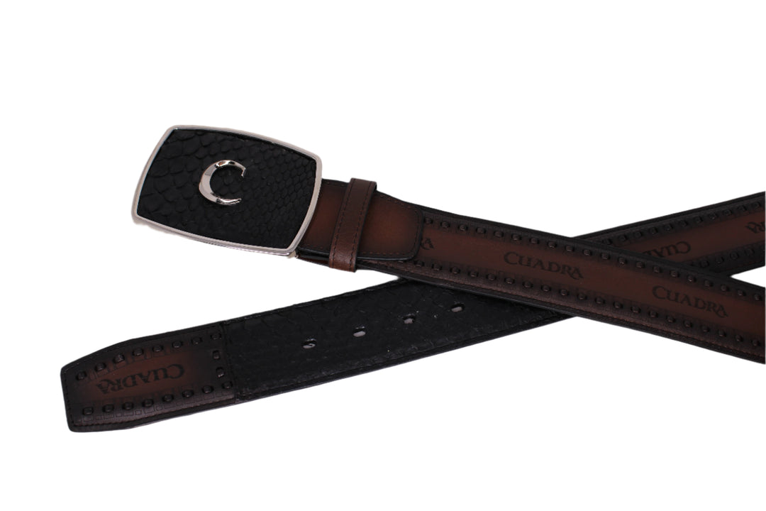 Manuel Black Python Laser Woven Belt