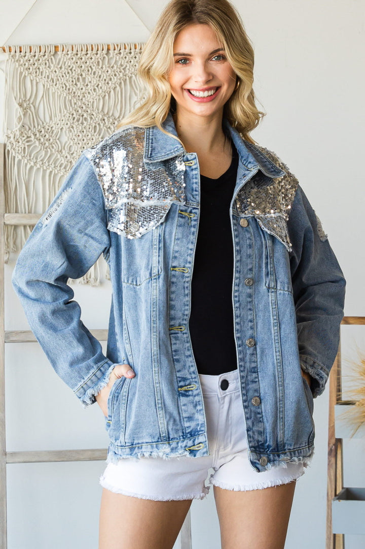 LeAnn Sequin Denim Jacket