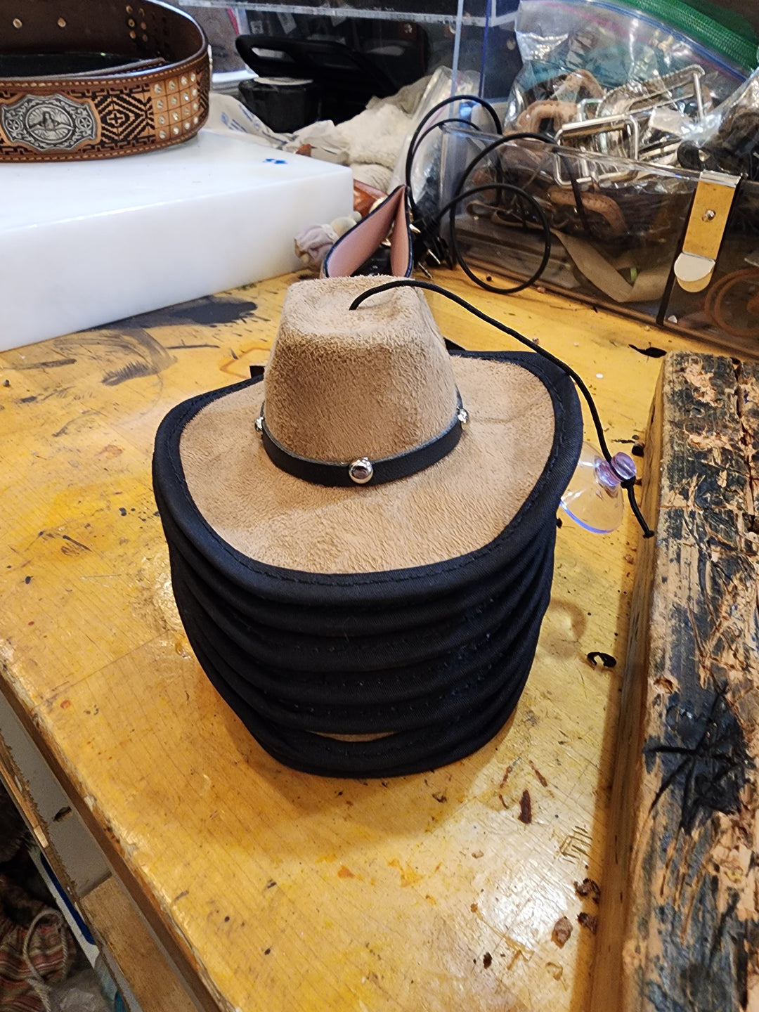 Hal Brown suede mini hat