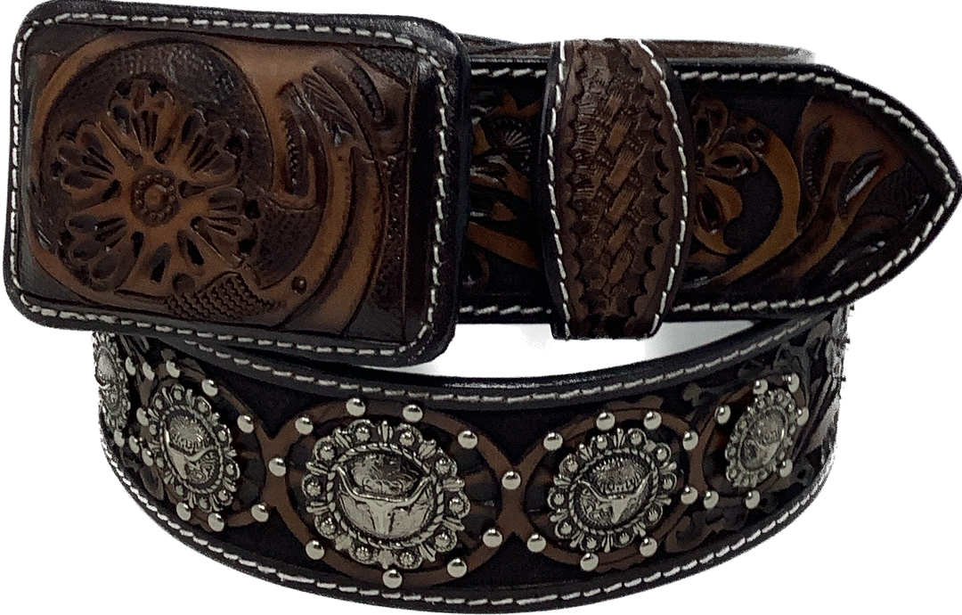 Averie Longhorn Concho Leather Belt
