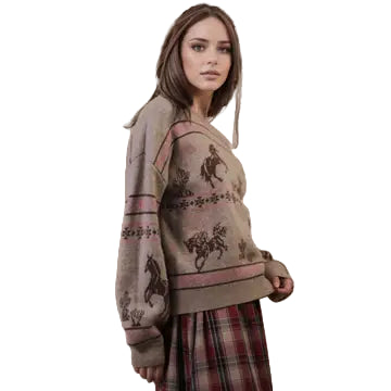 Leila Western Horse Knit Sweater
