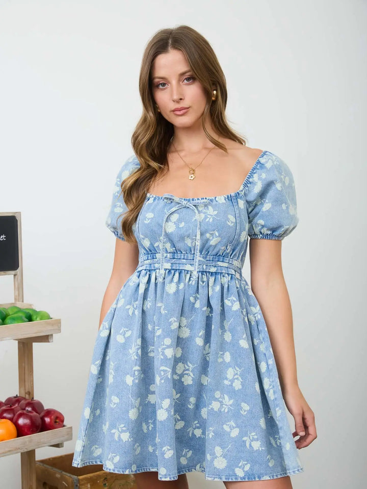 Alisia Floral Denim Dress