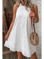 Load image into Gallery viewer, Gabbie Eyelet Halter Dress
