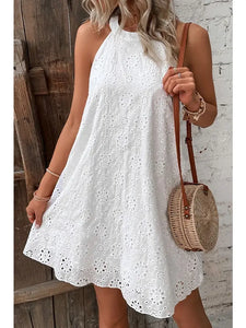 Gabbie Eyelet Halter Dress