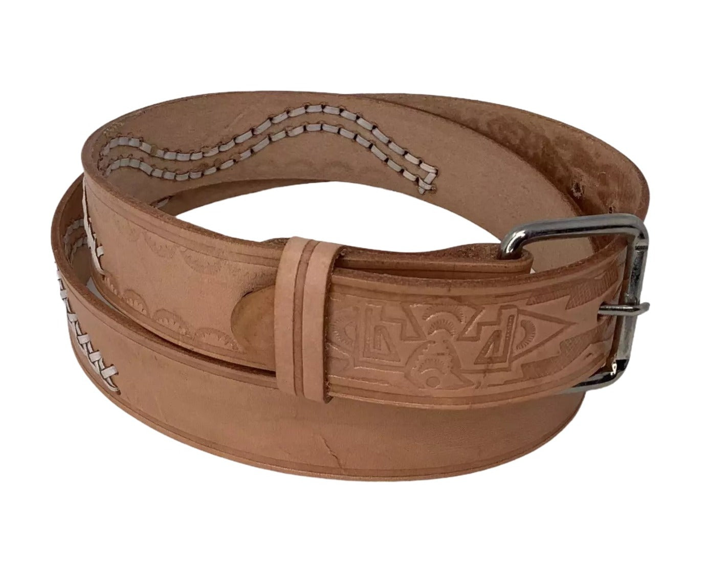 William Stitched Leather Belt