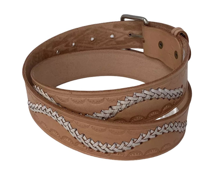 William Stitched Leather Belt