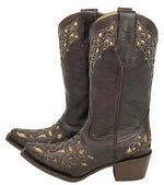 Load image into Gallery viewer, Pearl Laser Cut Cowgirl Boots
