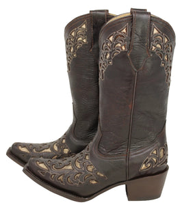 Pearl Laser Cut Cowgirl Boots