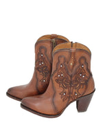 Load image into Gallery viewer, Venecia Bedazzled Leather Ankle Boots
