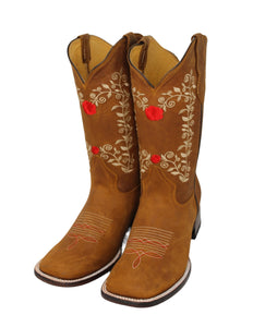 Carlotta Rose Leather Cowgirl Boot