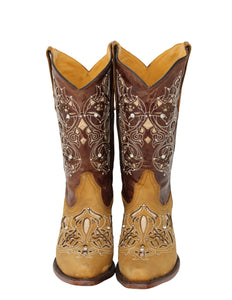 Gabriella Laser Cut Cowgirl Boot