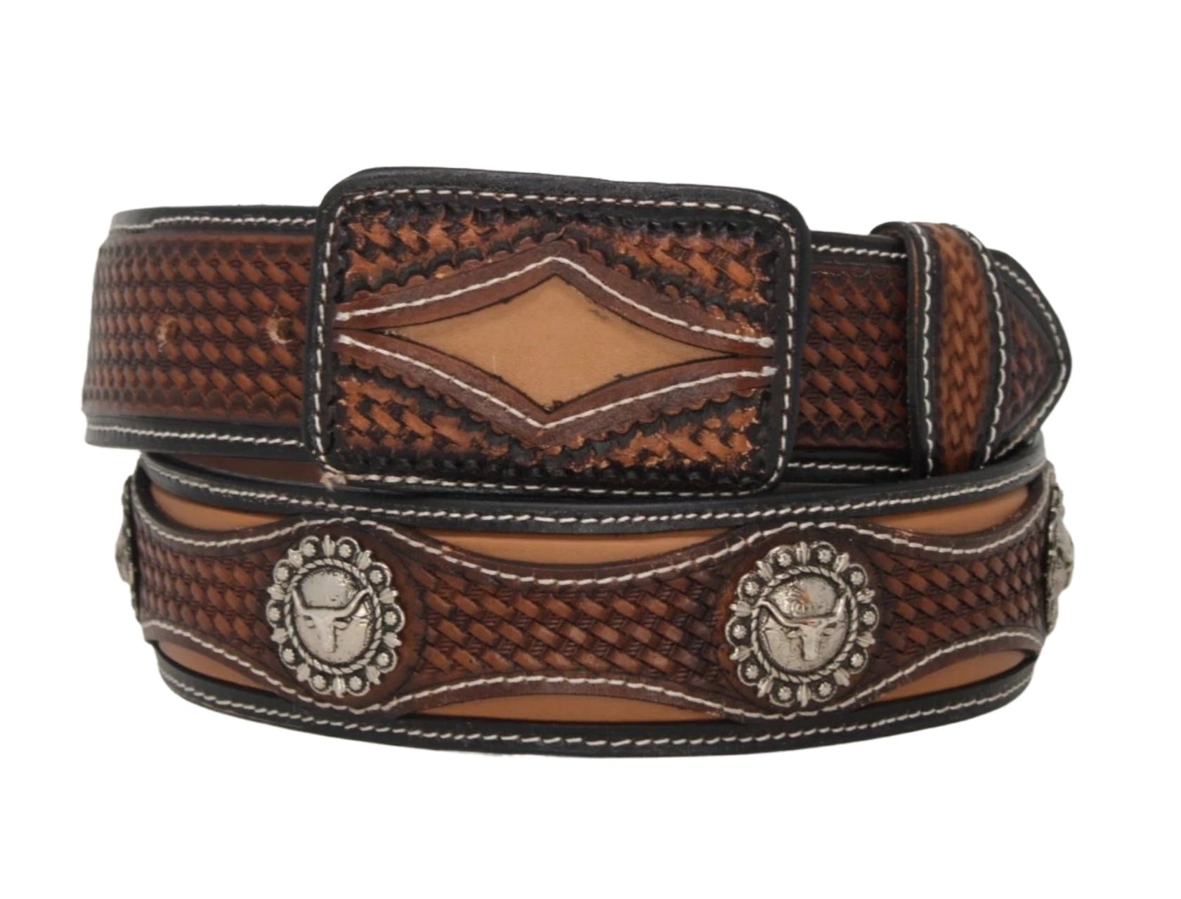 Bridger Longhorn Concho Leather Belt