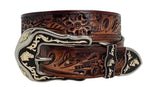 Load image into Gallery viewer, Scarlet Floral Leather Belt
