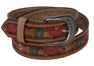 Faye Floral Leather Belt