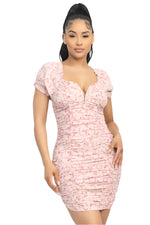 Load image into Gallery viewer, Nelia Floral Ruched Bodycon Dress
