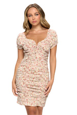 Load image into Gallery viewer, Nelia Floral Ruched Bodycon Dress

