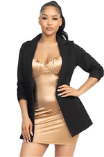 Load image into Gallery viewer, Evie Shirred Sleeve Blazer Jacket

