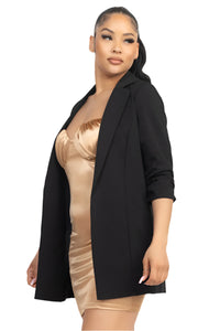 Evie Shirred Sleeve Blazer Jacket