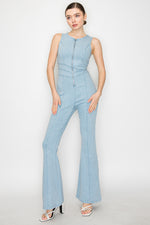Load image into Gallery viewer, Aleida Denim Boot-cut Jumpsuit
