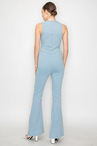 Aleida Denim Boot-cut Jumpsuit