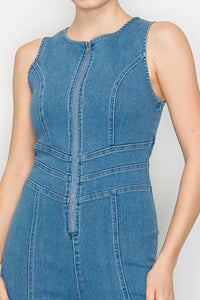 Aleida Denim Boot-cut Jumpsuit
