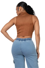 Load image into Gallery viewer, Clara Suede Zip Up Vest
