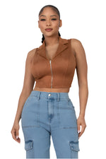 Load image into Gallery viewer, Clara Suede Zip Up Vest
