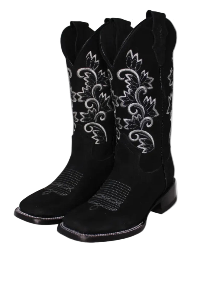 Calico Ivy Detail Cowgirl Boots