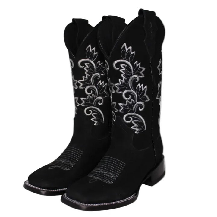 Calico Ivy Detail Cowgirl Boots