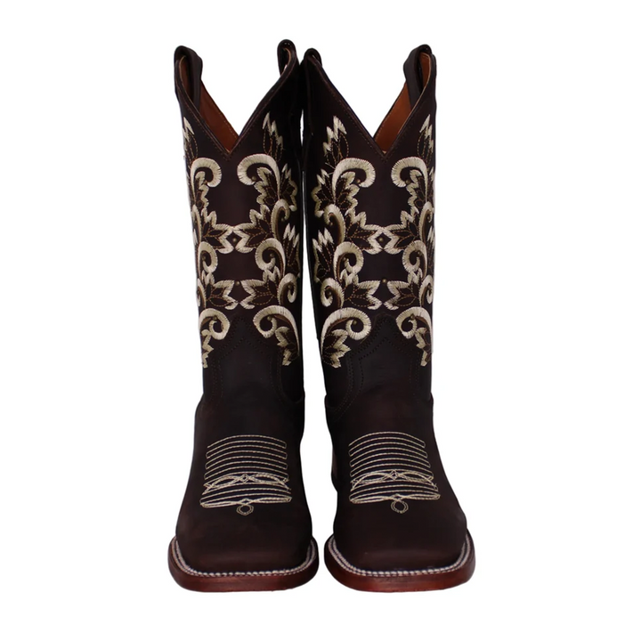 Calico Ivy Detail Cowgirl Boots