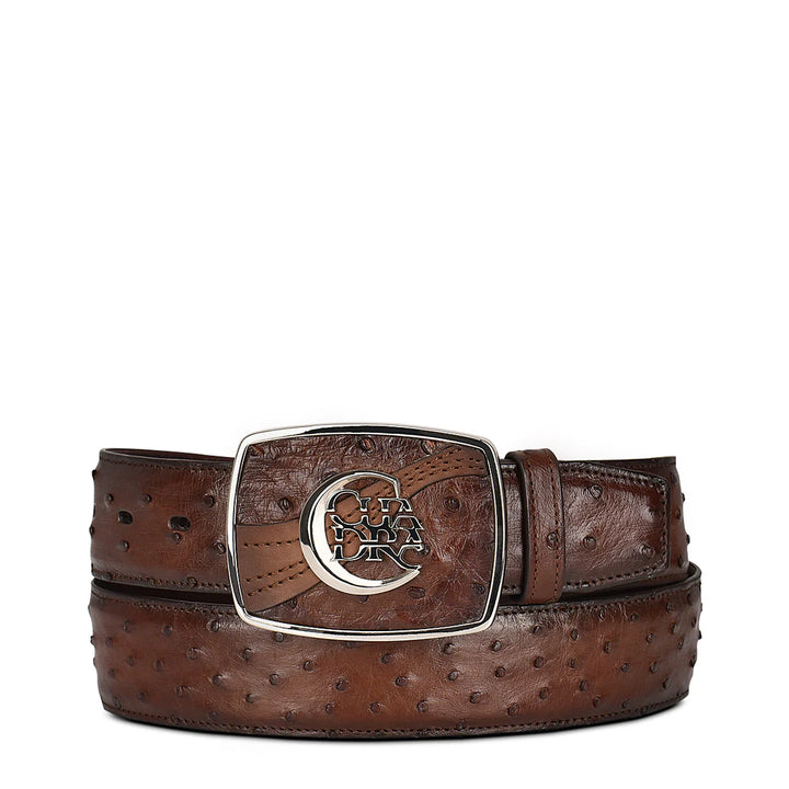 Oliver Ostrich Leather Cuadra Belt