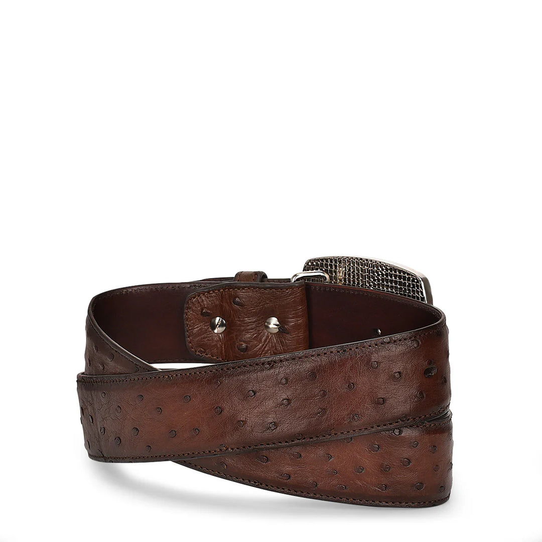 Oliver Ostrich Leather Cuadra Belt