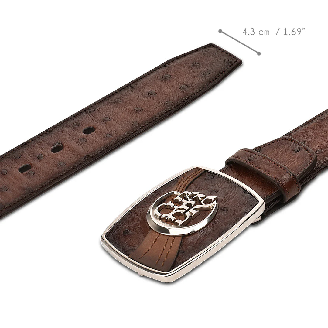 Oliver Ostrich Leather Cuadra Belt