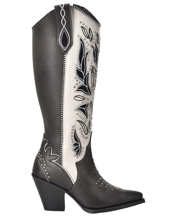 Elinor Cuadra Cowhide Embroidery Boots