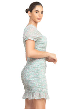 Load image into Gallery viewer, Edith Floral Shirred Puff Sleeve Dress
