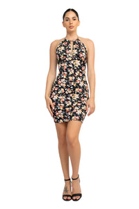 Anne Marie Halter Floral Bodycon Dress