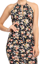 Load image into Gallery viewer, Anne Marie Halter Floral Bodycon Dress
