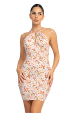 Load image into Gallery viewer, Anne Marie Halter Floral Bodycon Dress
