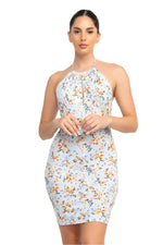 Load image into Gallery viewer, Anne Marie Halter Floral Bodycon Dress

