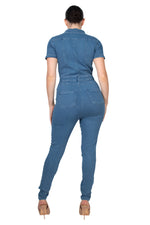 Load image into Gallery viewer, Dennie Button Down Skinny Jumpsuit
