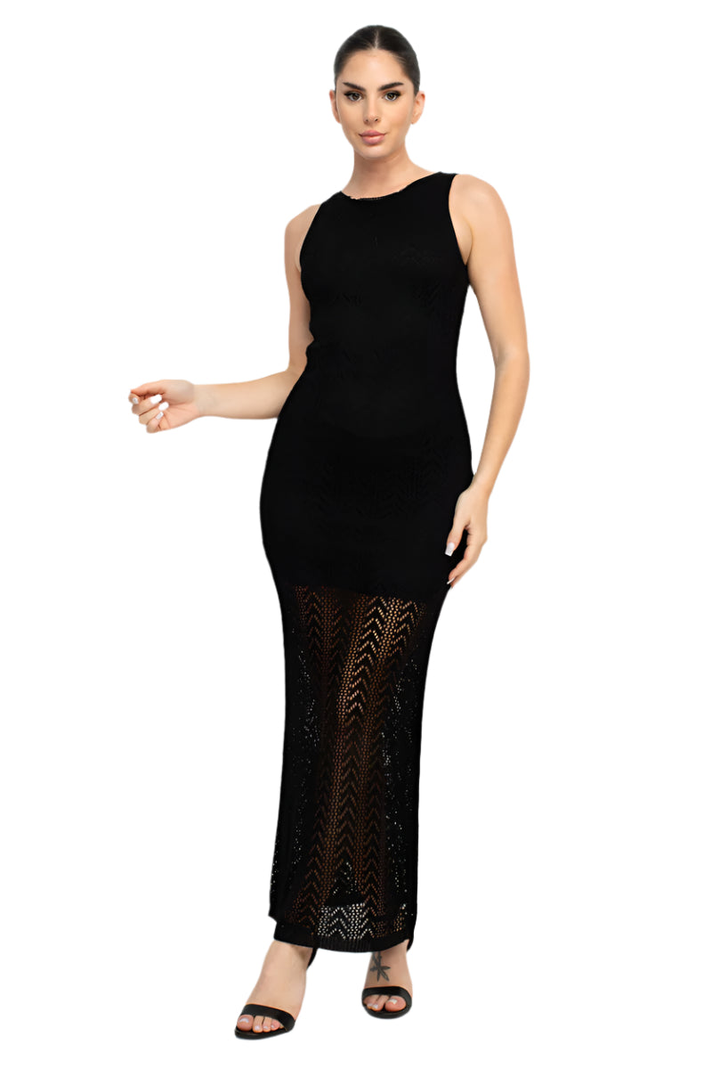 sleeveless maxi sweater dress Knit Sleeveless Sweater Dress