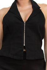 Load image into Gallery viewer, Charlotte Zip Up Crop Top
