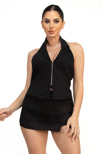Charlotte Zip Up Crop Top
