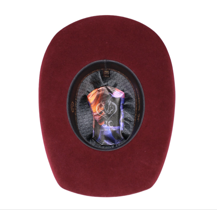 Trey 100X Wool Wine Cowboy Hat