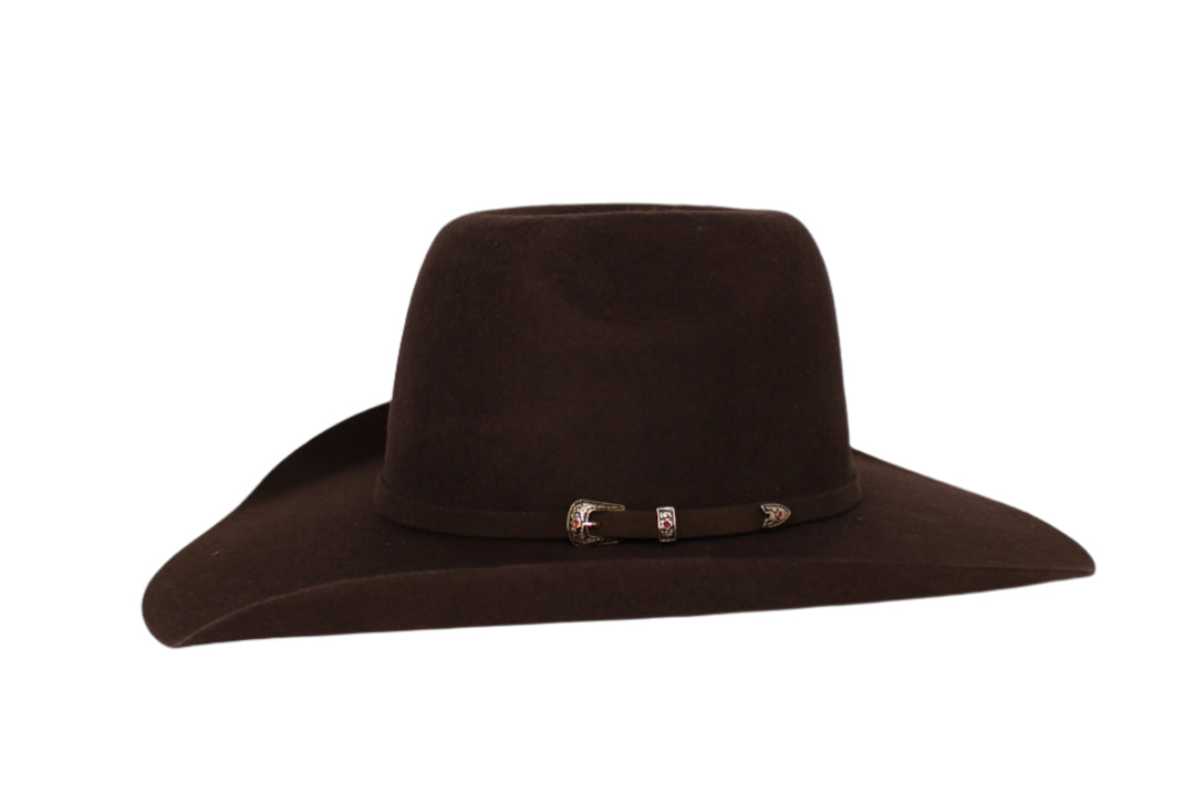 Bullrider Brown Oval Crown Wool Hat