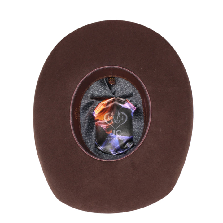 Bullrider Brown Oval Crown Wool Hat