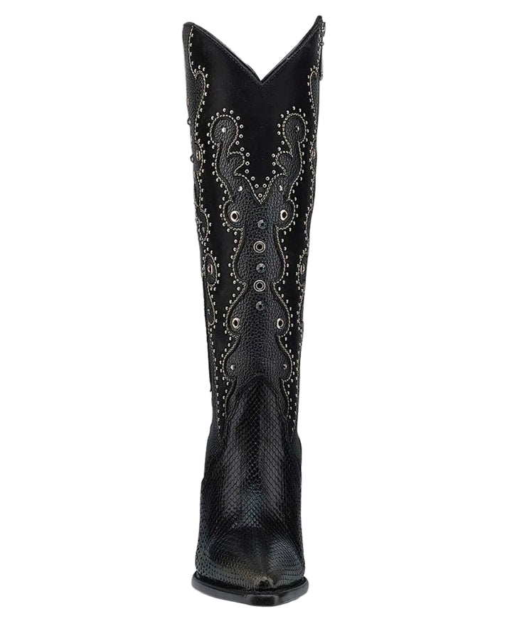 Harriet Black Python Ladies Boots