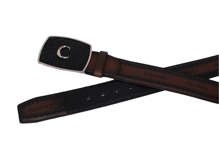Manuel Black Python Laser Woven Belt