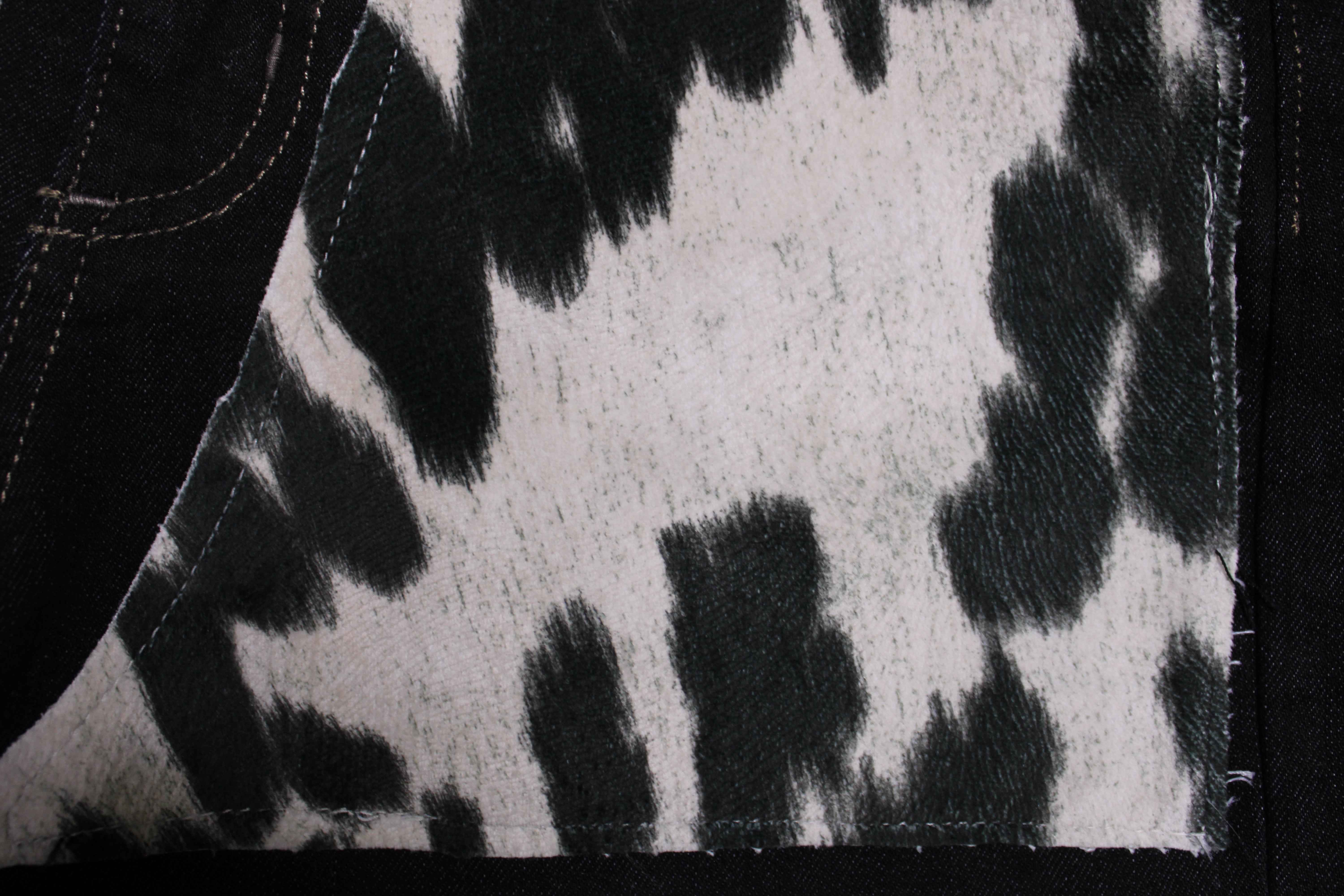 Daisy Cow Hide Denim Shorts